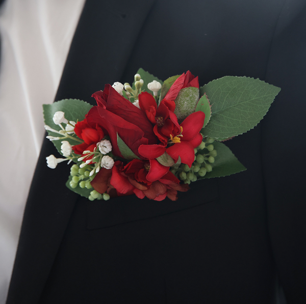 Ruby Red Boutonniere
